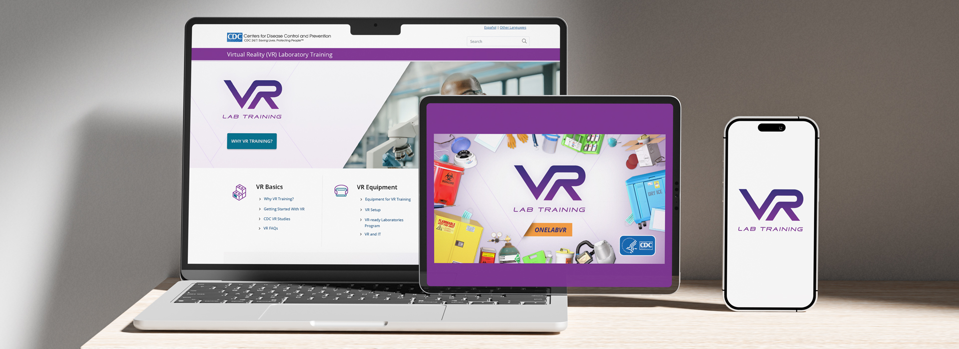 Digital layout of VR brand across